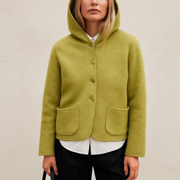 Eileen Fisher Lambswool Cotton Cardigan Sweater Knit Light Coat Jacket Oversized - Picture 2 of 10